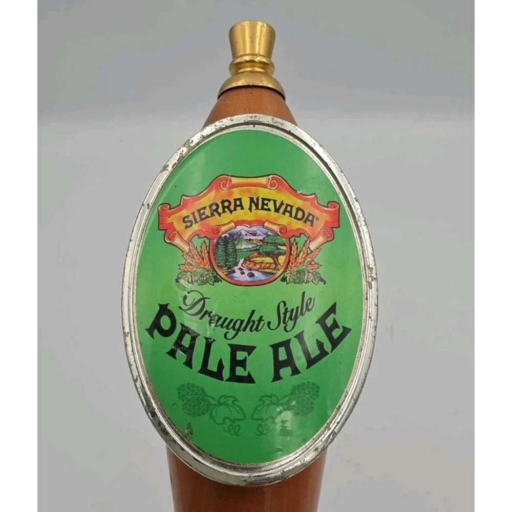 Sierra Nevada Draught Style Pale Ale Tap Handle Wooden Beer Keg Knob Collectible